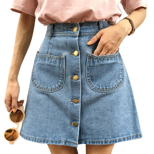 Πολλά φρέσκα κυρίες τζιν φούστα σε στυλ ρετρό