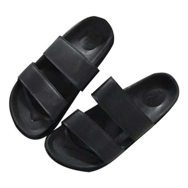 Άνετες γυναικείες παντόφλες με  σόλα σε μαύρο χρώμα