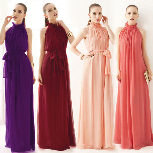 μακρύ φόρεμα Πολλές κομψό γυναίκες με γυμνά ώμους και κολάρο γύρω από το λαιμό - 7tsvyata