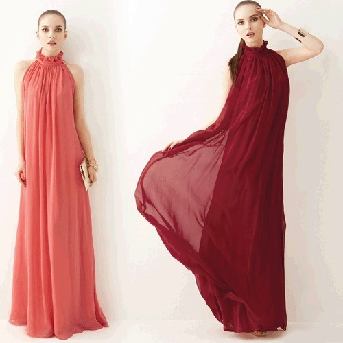 μακρύ φόρεμα Πολλές κομψό γυναίκες με γυμνά ώμους και κολάρο γύρω από το λαιμό - 7tsvyata