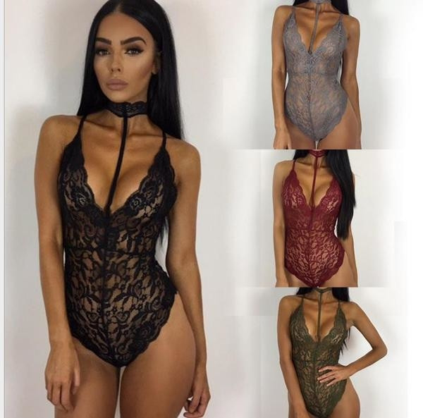 Изключително стилно и нежно дамско боди от ажурна дантела - 4 цвята