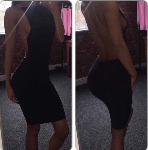 Πολύ μαλακό και κομψό βράδυ κυρίες φόρεμα με γυμνή πλάτη σε μαύρο και άσπρο