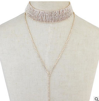 Стилен дамски чокър за врата с дълга красива висулка