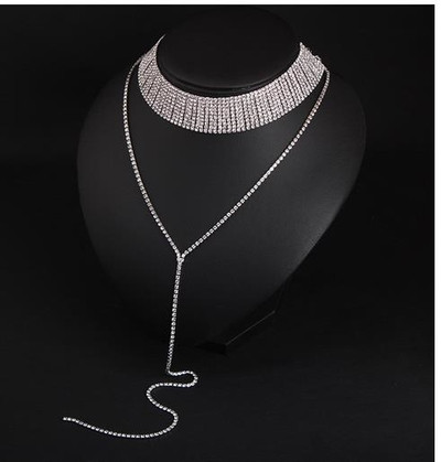 Стилен дамски чокър за врата с дълга красива висулка