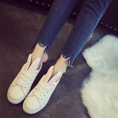 Καθημερινά πολύ ενδιαφέρον γυναικεία πάνινα παπούτσιασε σχήμα κουνελιού