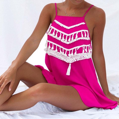 Αθλητισμός Κυρίες φόρεμα με όμορφο φούντες κατάλληλο για την παραλία - 4 χρώματα