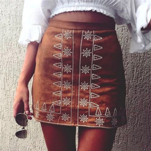 Πολύ απαλή καθημερινή κυρίες φούστα με τα όμορφα στολίδια - 2 χρώματα