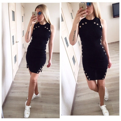 Άνετα καθημερινή κυρίες φόρεμα με σχισμές ενδιαφέρον - 3 χρώματα