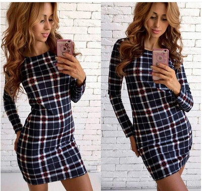 Μεγάλη κυρίες καθημερινά φόρεμα με μακριά μανίκια και ρίγες - 5 διαφορετικά χρώματα