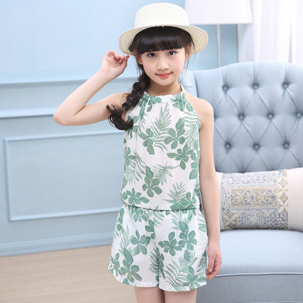 Καλοκαιρινό παιδικό σετ δύο τεμαχίων παντελόνι και μπλούζα - καταπληκτικά σχέδια με floral σχέδια για τα κορίτσια