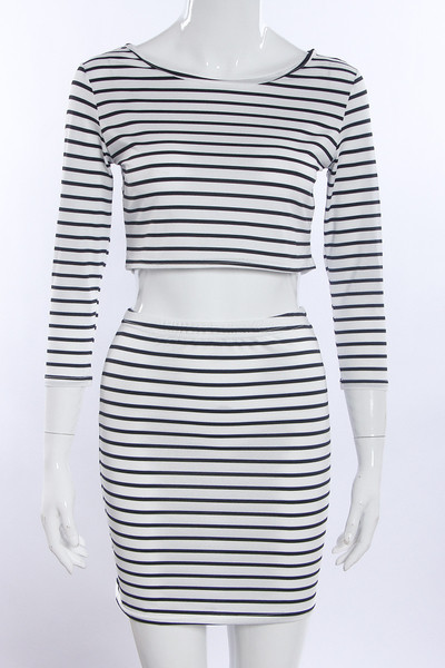 Καθημερινά κυρίες ριγέ σύνολο των δύο μερών