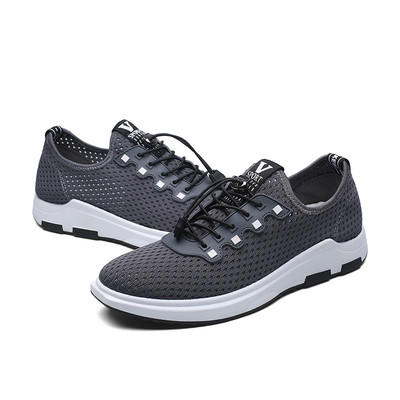 παπούτσια αθλητικά ανδρικά - άνετο και αναπνέει μαύρο και γκρι