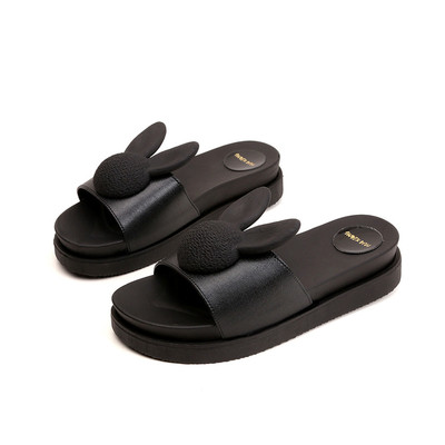 Πολύ ενδιαφέρουσες Γυναικείες παντόφλες με ενδιαφέρουσα διακόσμηση (αυτιά κουνελιών) - 3 χρώματα