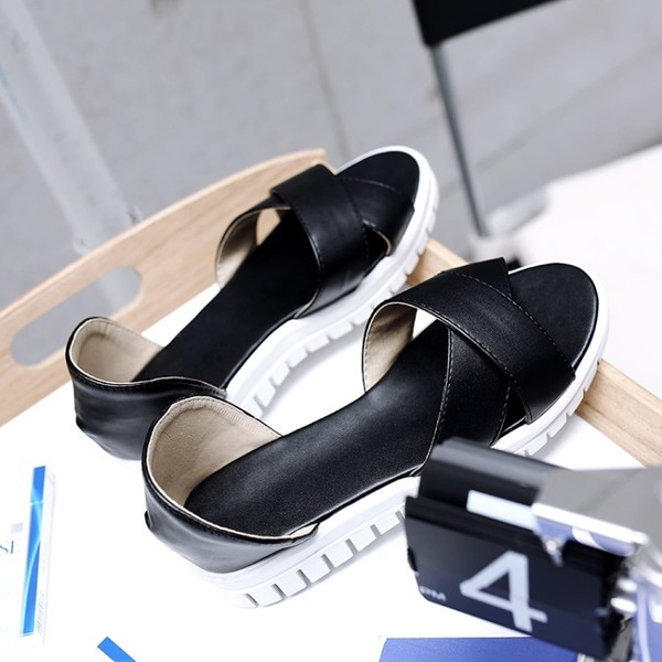 Γλυκό κυρίες σανδάλια, χωρίς λουριά σε ολόκληρο τον αστράγαλο σε λευκό, ροζ και μαύρο