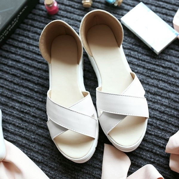 Γλυκό κυρίες σανδάλια, χωρίς λουριά σε ολόκληρο τον αστράγαλο σε λευκό, ροζ και μαύρο