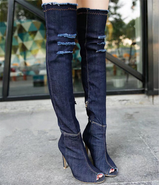 Εξαιρετικές γυναικείες μπότες denim - 5 χρώματα