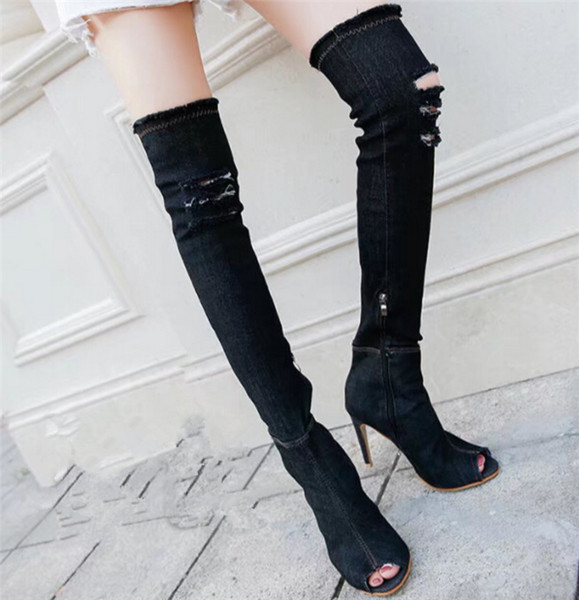 Εξαιρετικές γυναικείες μπότες denim - 5 χρώματα