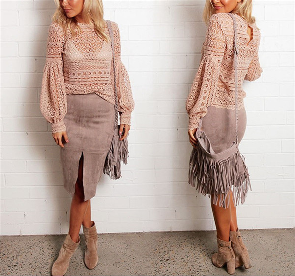 Μια μεγάλη και πολύ ευγενής κυρίες πλεκτή μπλούζα με δαντέλα, κατάλληλο για την παραλία - 3 χρώματα