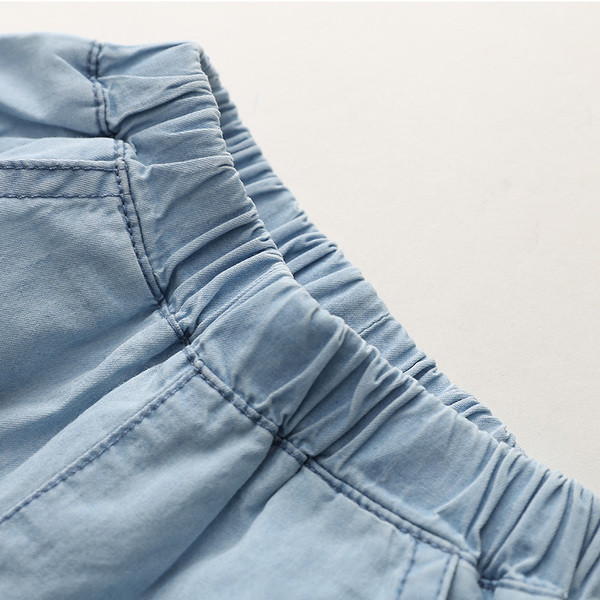 Къси детски панталони за момичета с цветна бродерия