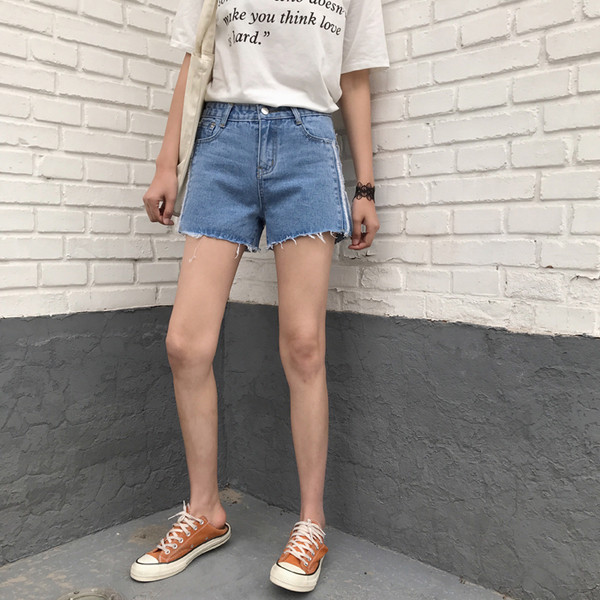 Μοντέρνο Γυναίκα σορτς με ψηλή μέση σε μπλε χρώμα