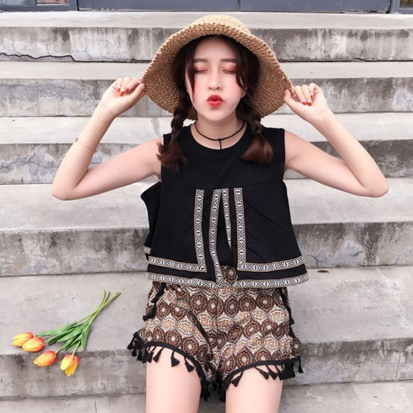 Κομψό κυρίες σετ 2 μέρη σε μαύρο και άσπρο