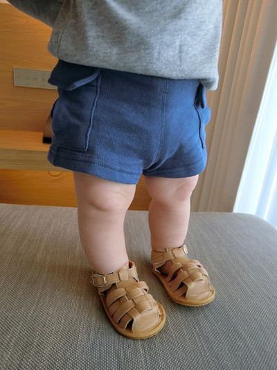 Сладки детски къси панталони за момчета с джобове в син, зелен, сив и бял цвят