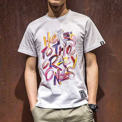 shirt το καλοκαίρι άνδρες με κοντά μανίκια με ετικέτα χρώμα - άσπρο και μαύρο έκδοση