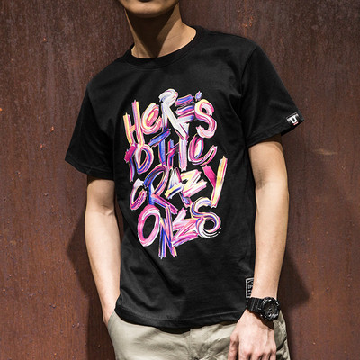 shirt το καλοκαίρι άνδρες με κοντά μανίκια με ετικέτα χρώμα - άσπρο και μαύρο έκδοση