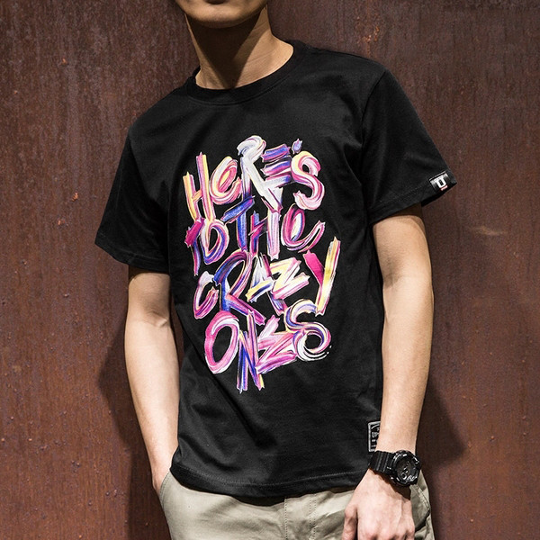 shirt το καλοκαίρι άνδρες με κοντά μανίκια με ετικέτα χρώμα - άσπρο και μαύρο έκδοση