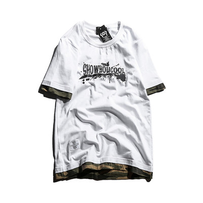 Τρέχουσα T-shirt με στάμπα, να υπογράψει και καμουφλάζ γεμίσει