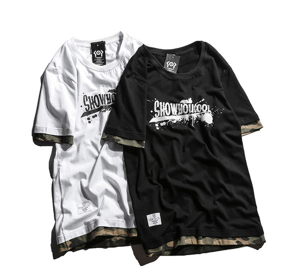 Τρέχουσα T-shirt με στάμπα, να υπογράψει και καμουφλάζ γεμίσει