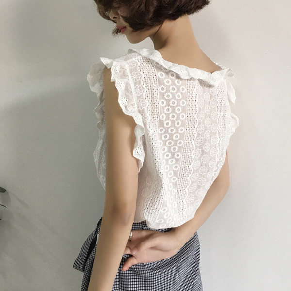 Καλοκαίρι κυρίες prizirashta μπλούζα με V-λαιμό λευκό και πορτοκαλί