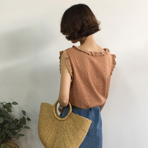 Καλοκαίρι κυρίες prizirashta μπλούζα με V-λαιμό λευκό και πορτοκαλί