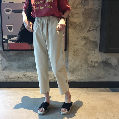 Παντελόνια γυναικεία, κατάλληλο για καθημερινή χρήση - ελαστική, ροζ και μπεζ χρώμα