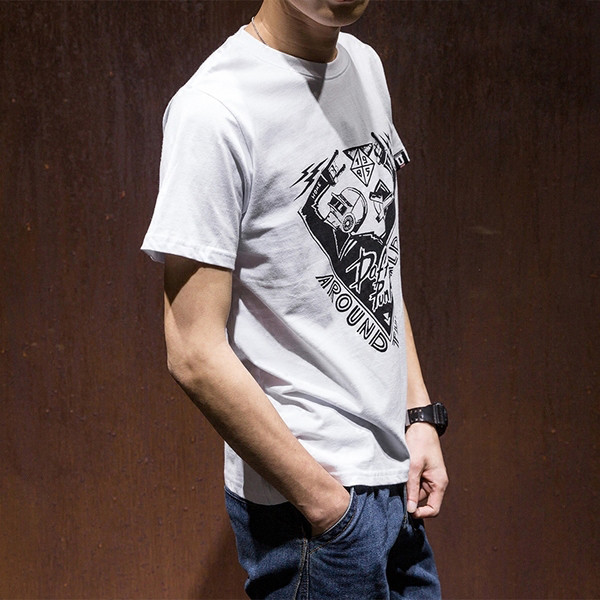 Μοντέρνο πουκάμισο με κοντά μανίκια με εκτύπωση