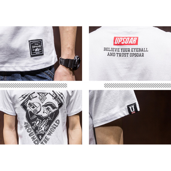 Μοντέρνο πουκάμισο με κοντά μανίκια με εκτύπωση