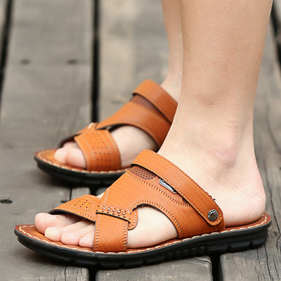 Δερμάτινα περιστασιακή παντόφλες ανδρών σε διάφορα χρώματα