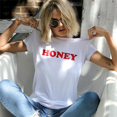 Стилна ежедневна дамска тениска с къс ръкав и надпис - 13 модела