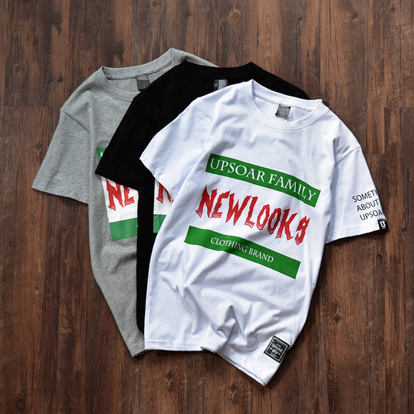 Άνδρες T-shirt κατάλληλο για καθημερινή χρήση λευκό, γκρι και μαύρο