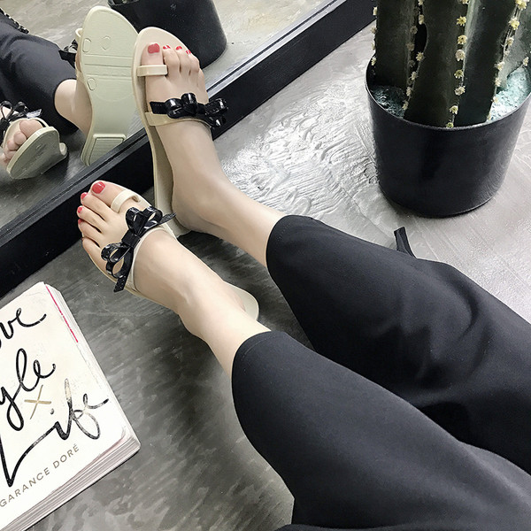 Casual Γυναικείες παντόφλες με  κορδέλα