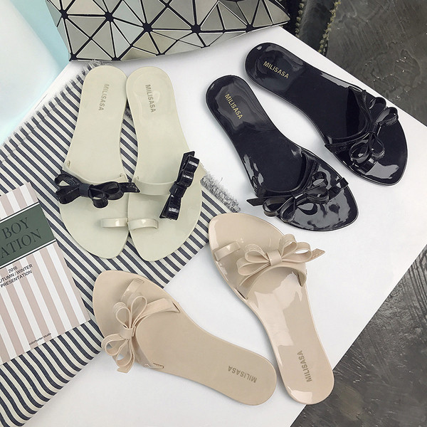 Casual Γυναικείες παντόφλες με  κορδέλα