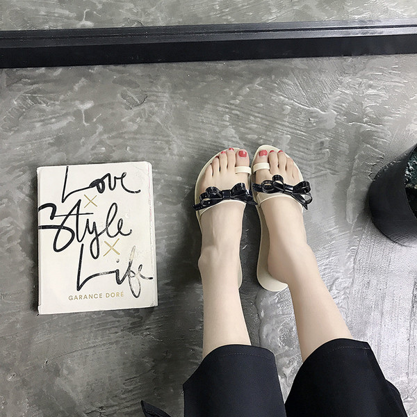 Casual Γυναικείες παντόφλες με  κορδέλα