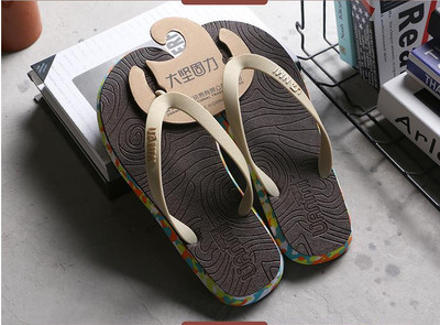 Плажни мъжки гумени чехли през пръст в няколко разцветки