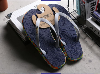 Плажни мъжки гумени чехли през пръст в няколко разцветки