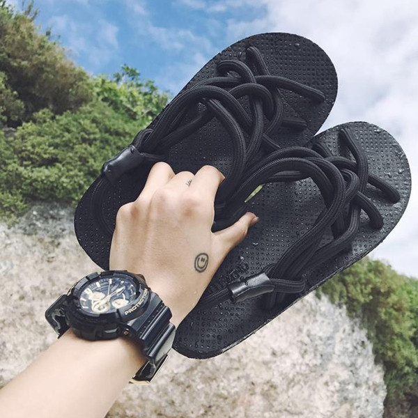 Мъжки сандали с преплитащи се каишки в няколко цвята