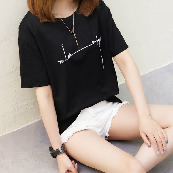 T-shirt Καθημερινή εκτεταμένη κυρίες σε 3 χρώματα