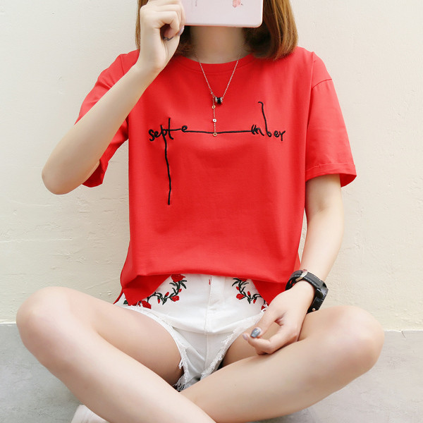 T-shirt Καθημερινή εκτεταμένη κυρίες σε 3 χρώματα