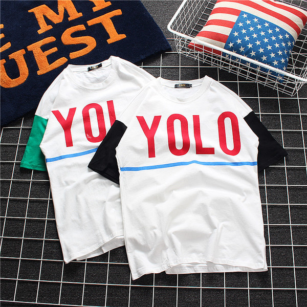 πουκάμισο Αθλητισμός ανδρών σε λευκό με χρωματιστές μανίκια και λεζάντα