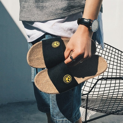 Ανδρών παραλία παντόφλες σε μαύρο και πορτοκαλί