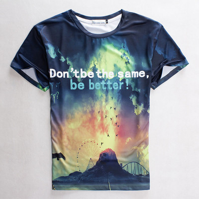 Ενδιαφέρουσες καμουφλάζ των νέων T-shirts με ενδιαφέρον floral, Emoticons και άλλες σχετικές εκτυπώσεις 3D μοντέλο της «μπουκάλι